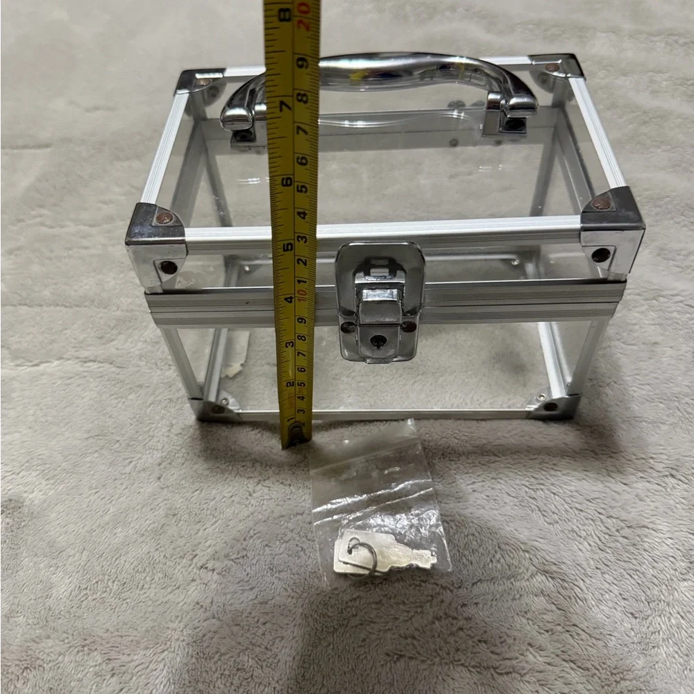 Clear Acrylic Storage Box with Silver Accents